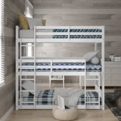 Twin Capri Wood Triple Bunk Bed White - Hillsdale Furniture -Baxton Studio Store GUEST 2f7ed0bd 3b0c 4826 94d4 6c8b26e2eb89