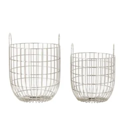 Set Of 2 Contemporary Iron Storage Baskets Silver - Olivia & May -Baxton Studio Store GUEST 2fa32b3a 871a 48a8 b36b 9f2db23e9dec