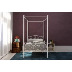 Twin Clara Metal Bed White - Room & Joy -Baxton Studio Store GUEST 31579a5f 1205 45b6 9fed 0d2cdab50fdc