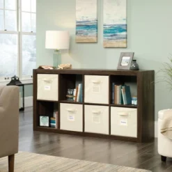 Stow Away 8 Cube Organizer Smoked Oak - Sauder -Baxton Studio Store GUEST 31990261 1bba 4c0a b0ff b4e86a04da34