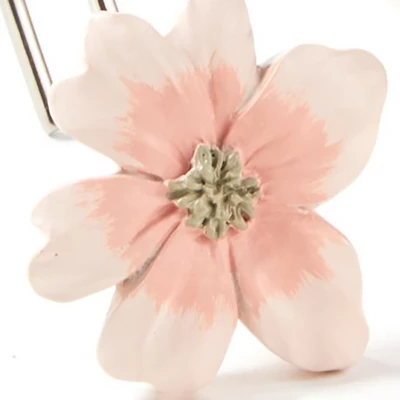 Misty Floral Beautiful Bath Shower Curtain Hooks Set Of 12 Pink By Saturday Knight Ltd 4 Misty Floral Beautiful Bath Shower Curtain Hooks Set Of 12 Pink By Saturday Knight Ltd - Image 2