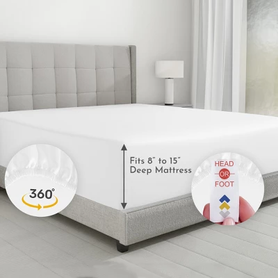 Luxury Fitted Sheet Only, 600 Thread Count - 100% Cotton Sateen, Deep Pocket, Soft, Cool & Durable By California Design Den 3 Luxury Fitted Sheet Only, 600 Thread Count - 100% Cotton Sateen, Deep Pocket, Soft, Cool & Durable By California Design Den