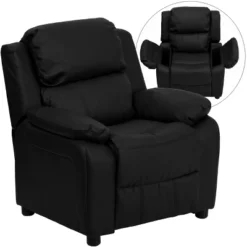 Flash Furniture Deluxe Padded Contemporary Kids Recliner With Storage Arms -Baxton Studio Store GUEST 342a9b05 0e3f 4f66 a9ee ea982a750f0e