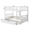 Costway Full Over Full Bunk Bed Platform Wood Bed W/ Trundle & Ladder Rail Brown/White -Baxton Studio Store GUEST 351c0710 cb27 4f9b 8aea 001f37495caa