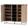 Adelina Mid - Century Modern 2 - Door Wood Shoe Cabinet - Brown - Baxton Studio -Baxton Studio Store GUEST 3535b2b7 562a 4c4e 8443 9744221765ca