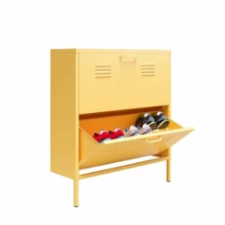 Cache 2 Door Shoe Storage Cabinet Yellow - Novogratz -Baxton Studio Store GUEST 35394ed8 530b 4a64 8b27 530144caeda4
