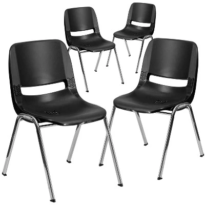 Flash Furniture 4 Pack HERCULES Series 440 Lb. Capacity Kid's Ergonomic Shell Stack Chair With 14" Seat Height 7 Flash Furniture 4 Pack HERCULES Series 440 Lb. Capacity Kid's Ergonomic Shell Stack Chair With 14" Seat Height - Image 5