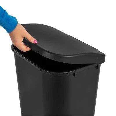 Sterilite 11.3 Gallon D Shape Flat Side Lift Top Lid Wastebasket Trash Can For Kitchen, Home Office, And Garage, Or Workspace, Black (18 Pack) 5 Sterilite 11.3 Gallon D Shape Flat Side Lift Top Lid Wastebasket Trash Can For Kitchen, Home Office, And Garage, Or Workspace, Black (18 Pack) - Image 4
