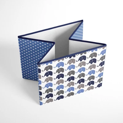 Bacati - Elephants Blue/Gray Storage Box Large 3 Bacati - Elephants Blue/Gray Storage Box Large