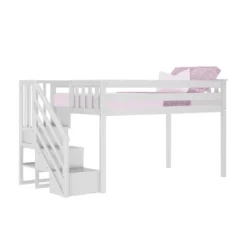 Max & Lily Twin Low Loft Bed With Staircase -Baxton Studio Store GUEST 39874fac 8501 494b a059 9b2610c35ee0