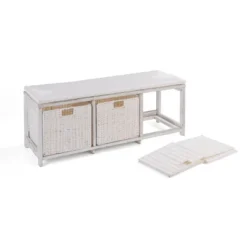 Badger Basket Kid's Storage Bench With Woven Top And Baskets White -Baxton Studio Store GUEST 3a56ba07 5ed9 42fe b63f dac2489cc095