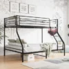 Twin-Over-Full Metal Bunk Bed With Ladder And Enhanced Upper-Level Guardrail, Black-ModernLuxe 2 Twin-Over-Full Metal Bunk Bed With Ladder And Enhanced Upper-Level Guardrail, Black-ModernLuxe -Baxton Studio Store GUEST 3a7d3073 578f 4c64 9c11 6ee80b326a0a