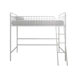 Twin Kaila Metal Loft Bed White - Room & Joy -Baxton Studio Store GUEST 3a8681a8 917d 4332 aa62 0db68cdda968