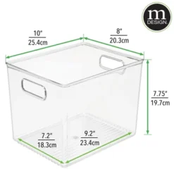 MDesign Plastic Storage Organizer Bin With Handles For Closets - Clear, Pack Of 4 -Baxton Studio Store GUEST 3c2f0408 c51a 4a41 8769 498927ec7457