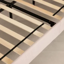 Maliza Upholstered Complete Platform Bed Pale Pink - South Shore -Baxton Studio Store GUEST 3c587daa 99c1 44d3 a02e a533fca3422a