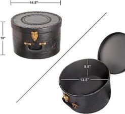 Creative Scents Round Hat Box Container With Gold Locking Lid And Sturdy Handle -Baxton Studio Store GUEST 3c5ae48c 5de8 4702 9230 fec0e69ebfeb