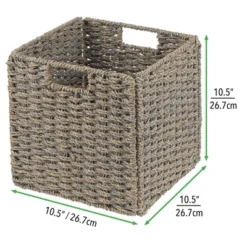 MDesign Woven Seagrass Home Storage Basket For Cube Furniture, 2 Pack -Baxton Studio Store GUEST 3d570f62 6bcc 4884 9814 bab8df3582f3