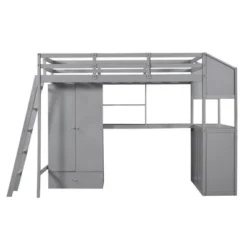 Twin Size Loft Bed With Wardrobe, Drawers And Desk With Shelves - ModernLuxe -Baxton Studio Store GUEST 3dbbe812 4827 4ae4 9dcc 9f16ece9eb08