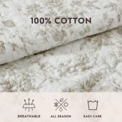 Laura Ashley Walled Garden 100% Cotton Quilt Bedding Set Brown -Baxton Studio Store GUEST 3e9988a6 8310 443a 87e9 1a12afa9fb70