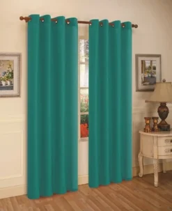J&V TEXTILES 2 Panels Solid Grommet Faux Silk Window Curtain Drapes Treatment 58" Wide And 84" Length (Black) -Baxton Studio Store GUEST 4001bab7 9772 42d0 9859 fcc2a50f5901