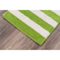 21"x34" Striped Washable Bath Rug Lime Green/White - Garland Rug -Baxton Studio Store GUEST 40589a58 8a28 4846 b230 8ba1d98d8ea3