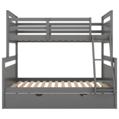 Twin Over Full Bunk Bed With Twin Size Trundle Bed, Ladder And Guardrail-ModernLuxe 20 Twin Over Full Bunk Bed With Twin Size Trundle Bed, Ladder And Guardrail-ModernLuxe -Baxton Studio Store GUEST 4087f7df db04 4163 8924 19cb36923b5b