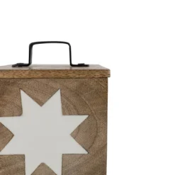 Barn Quilt Trinket Box With Lid Wood, Metal & White Resin By Foreside Home & Garden -Baxton Studio Store GUEST 41852f28 f569 4708 9516 a97de4cc93e6