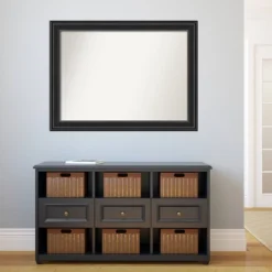 44" X 33" Non-Beveled Ridge Black Bathroom Wall Mirror - Amanti Art 13 44" X 33" Non-Beveled Ridge Black Bathroom Wall Mirror - Amanti Art -Baxton Studio Store GUEST 41a351f8 7b26 4e4e a12b 643d2550ba31
