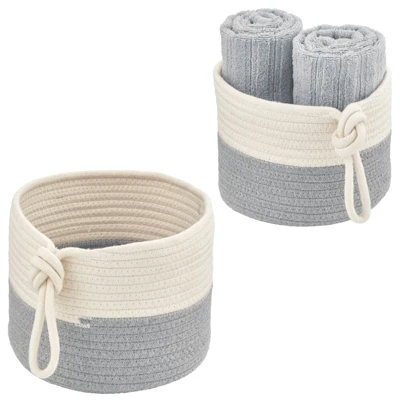 MDesign Woven Cotton Rope Bathroom Basket With Tie Handle, Set Of 2 10 MDesign Woven Cotton Rope Bathroom Basket With Tie Handle, Set Of 2 - Image 8