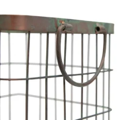Patina Metal Basket - Foreside Home & Garden -Baxton Studio Store GUEST 446a45f0 32d4 465e b437 05dadc514f30