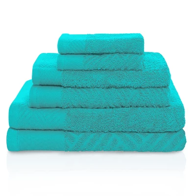 Basketweave Jacquard Cotton Modern Absorbent 6-Piece Towel Set By Blue Nile Mills 15 Basketweave Jacquard Cotton Modern Absorbent 6-Piece Towel Set By Blue Nile Mills - Image 13
