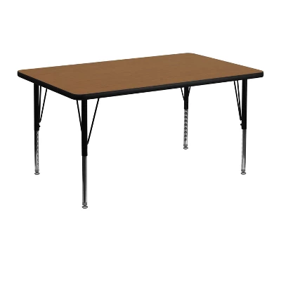 Flash Furniture 30''W X 48''L Rectangular Thermal Laminate Activity Table - Height Adjustable Short Legs 4 Flash Furniture 30''W X 48''L Rectangular Thermal Laminate Activity Table - Height Adjustable Short Legs - Image 2