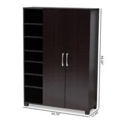 Marine Finished 2 Door Wood Entryway Shoe Storage Cabinet With Open Shelves Brown - Baxton Studio 15 Marine Finished 2 Door Wood Entryway Shoe Storage Cabinet With Open Shelves Brown - Baxton Studio -Baxton Studio Store GUEST 483d6b48 0690 4989 88d1 424e47f9072f
