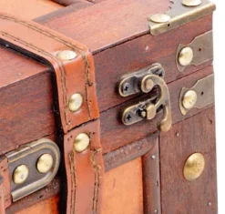 Brynnberg 13"x8,3"x4,3" Wooden Pirate Flap Closure Treasure Chest - Lockable -Baxton Studio Store GUEST 48982abc 77d7 43e1 beea 80776668375f