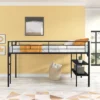 Metal Twin Size Low Loft Bed With Storage Shelf And Stairs, Black - ModernLuxe -Baxton Studio Store GUEST 48e49b79 4cfa 4ccc b756 d956b4ac186c