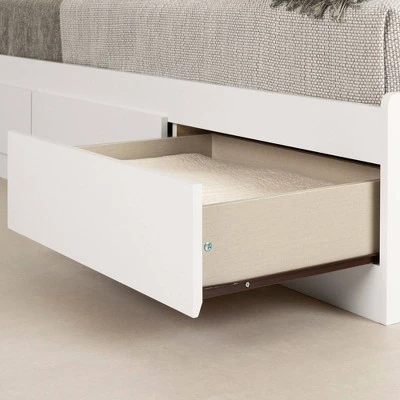 Munich Mates Bed With 3 Drawers Pure White - South Shore 3 Munich Mates Bed With 3 Drawers Pure White - South Shore