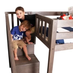 Max & Lily Twin Low Loft Bed With Staircase -Baxton Studio Store GUEST 492ff0d5 5609 44a0 b7ea 13e7a9a7ffb7