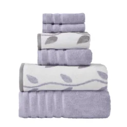 Modern Threads 6 Piece Yard Dyed Towel Set, Organic Vines. -Baxton Studio Store GUEST 4938b392 f5c5 4eb3 83c2 a01b07c04c07