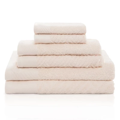 Basketweave Jacquard Cotton Modern Absorbent 6-Piece Towel Set By Blue Nile Mills 8 Basketweave Jacquard Cotton Modern Absorbent 6-Piece Towel Set By Blue Nile Mills - Image 6