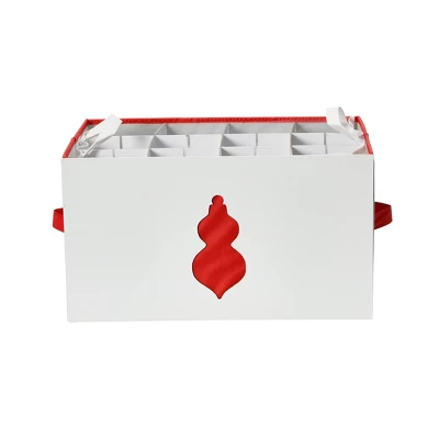 Household Essentials Ornament Storage Chest With 24 Pockets Green 11 Household Essentials Ornament Storage Chest With 24 Pockets Green - Image 9