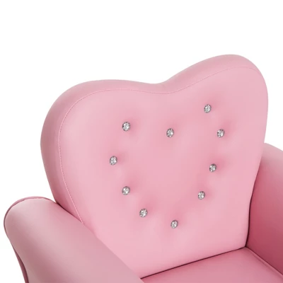 Qaba Kids Sofa Toddler Tufted Upholstered Sofa Chair Princess Couch Furniture With Diamond Decoration For Preschool Child, Pink 5 Qaba Kids Sofa Toddler Tufted Upholstered Sofa Chair Princess Couch Furniture With Diamond Decoration For Preschool Child, Pink - Image 3