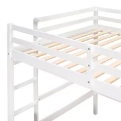 Wooden Loft Bed With Desk, Writing Board And 2 Drawers Cabinet - ModernLuxe -Baxton Studio Store GUEST 4c29084e 4d5e 41aa bf07 103823be73bc