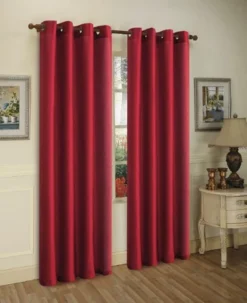 J&V TEXTILES 2 Panels Solid Grommet Faux Silk Window Curtain Drapes Treatment 58" Wide And 84" Length (Black) -Baxton Studio Store GUEST 4cd74a0d b411 4e1f a9ba 40f59168ae9e