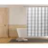 Kate Aurora Country Farmhouse Living Buffalo Plaid Checkered Gray & White Fabric Shower Curtain - 72 In. W X 72 In. L -Baxton Studio Store GUEST 4d1de180 2a06 4644 ba3f 6a2aef6121d4