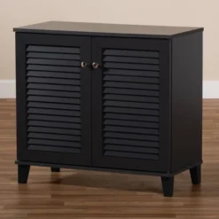 Shelf Wood Shoe Storage Cabinet Coolidge Finished Dark Gray - Baxton Studio -Baxton Studio Store GUEST 4e705e45 5a76 4635 9687 af92c531f6ae