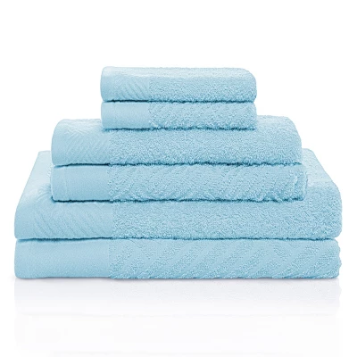 Basketweave Jacquard Cotton Modern Absorbent 6-Piece Towel Set By Blue Nile Mills 12 Basketweave Jacquard Cotton Modern Absorbent 6-Piece Towel Set By Blue Nile Mills - Image 10