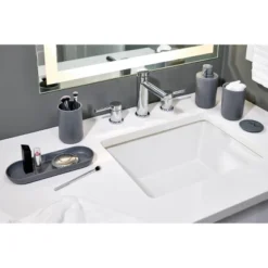 4pc Cade Bath Accessories Set Charcoal - IDESIGN -Baxton Studio Store GUEST 508b65b2 8c2f 48bd 8c6a 240b87981d07
