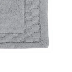 Sculptured Border Soft Plush Cotton Non-Slip Bath Rug Silver By Castle Hill -Baxton Studio Store GUEST 50af5414 a5cd 4912 981a fe31b723ed68