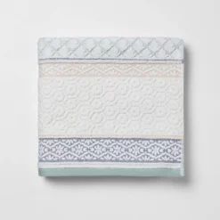 Pattern Filled Stripe Towel Blue - Threshold™ -Baxton Studio Store GUEST 50f19a60 e619 4f20 adcc 10d255eeb751