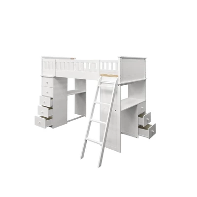 Twin Willoughby Kids' Loft Bed White - Acme Furniture 4 Twin Willoughby Kids' Loft Bed White - Acme Furniture - Image 2